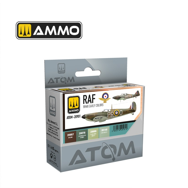 Ammo Mig : Set RAF WWII Early Colors  │ Atom Acrylique Paint