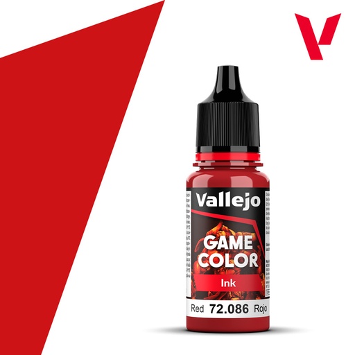 [VAL 72.086] Vallejo : 72086 - Red  (18ml) │ Game Color - Ink